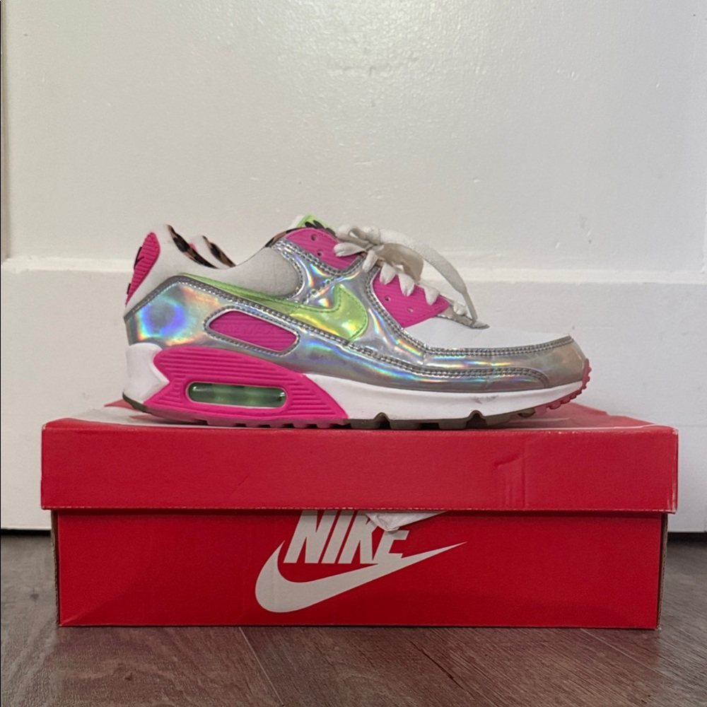 Nike AIR MAX 90 LX Silver, Pink, Green Air Max Sneakers